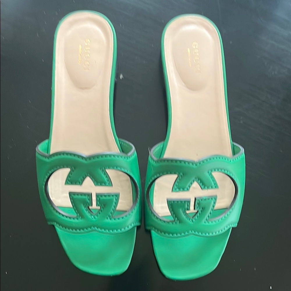 Gucci Green Women's Slide Sandals